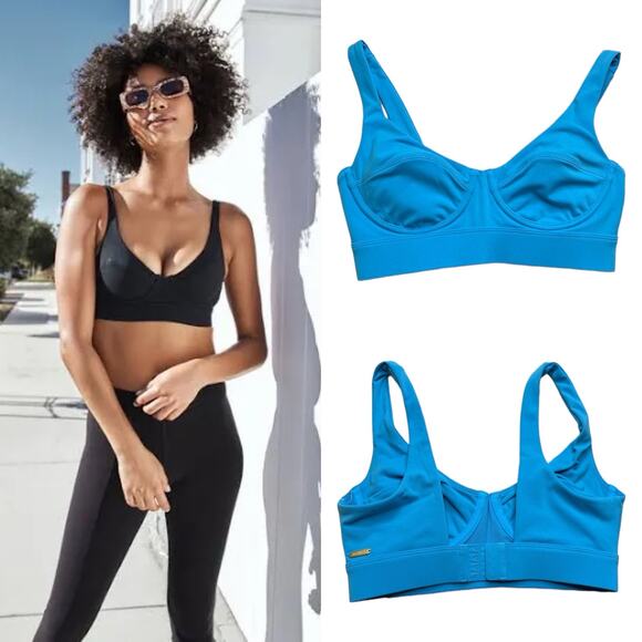 New L*Space Active Tryout Sports Bra ELB Blue Women's Small NWT Underwire - Picture 1 of 12